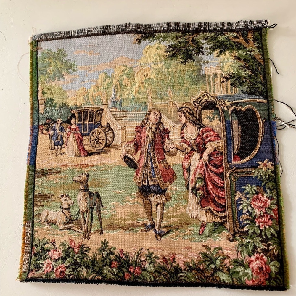 Antique Victorian Hand Woven France Tapestry 9/10 Inch